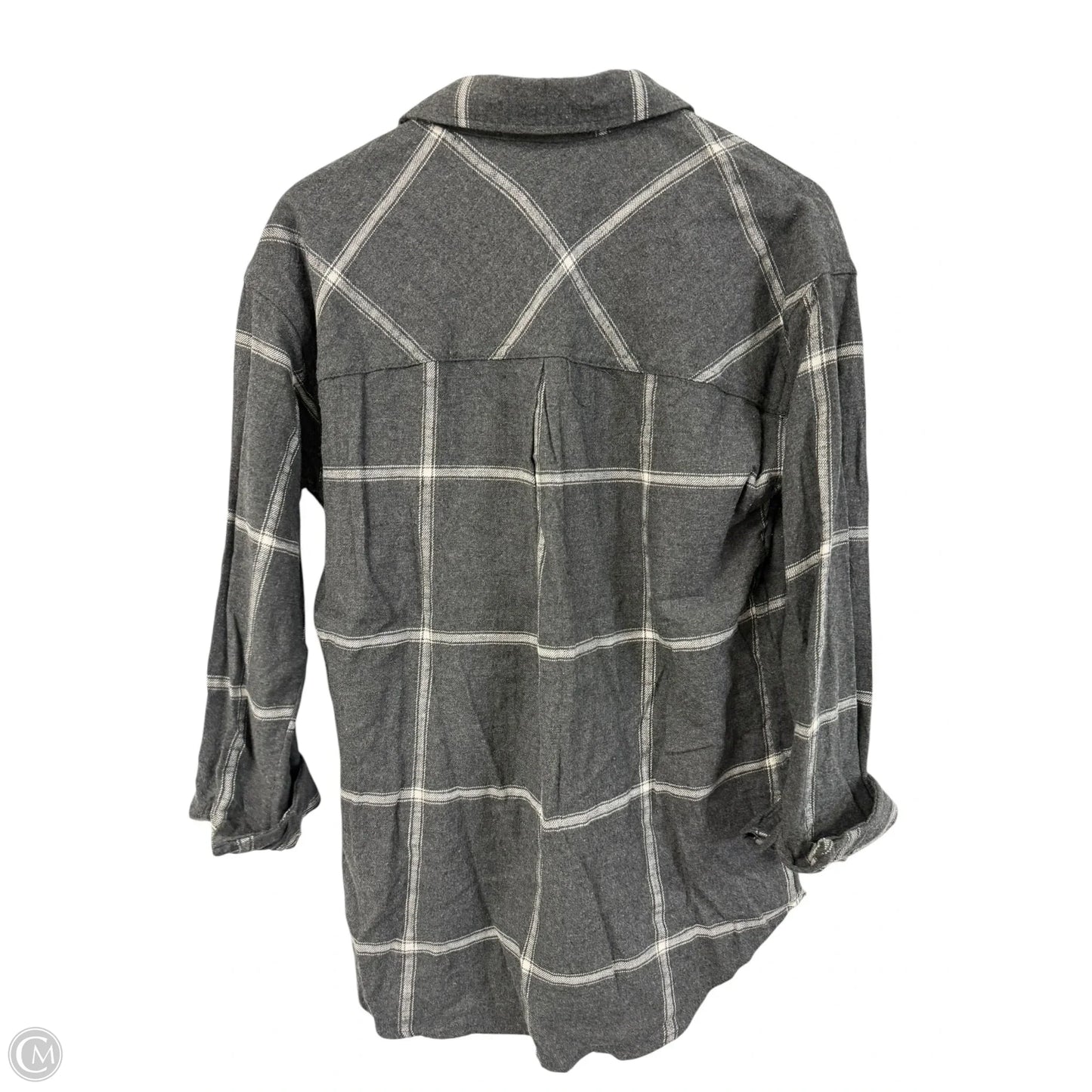 Blouse Long Sleeve By Maurices In Grey & White, Size: S