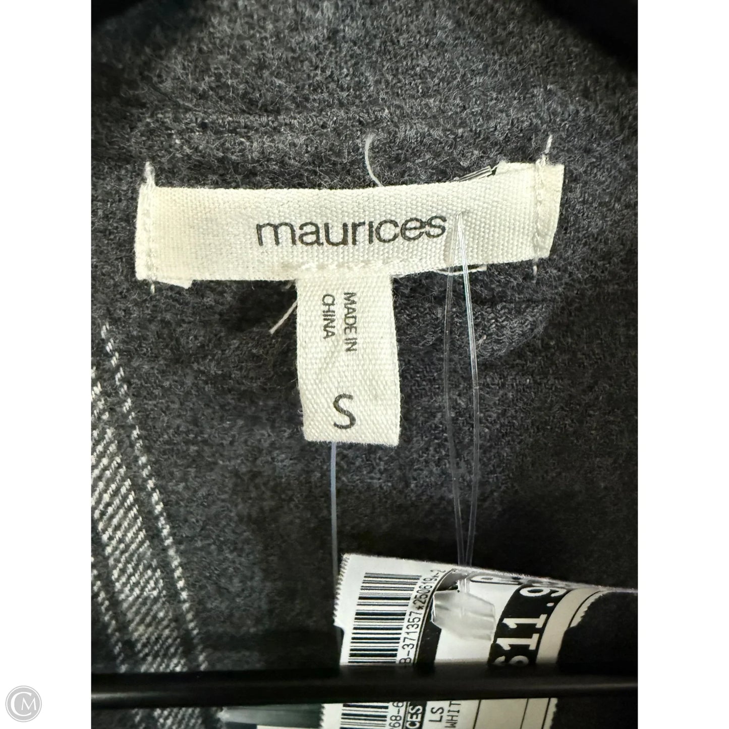 Blouse Long Sleeve By Maurices In Grey & White, Size: S