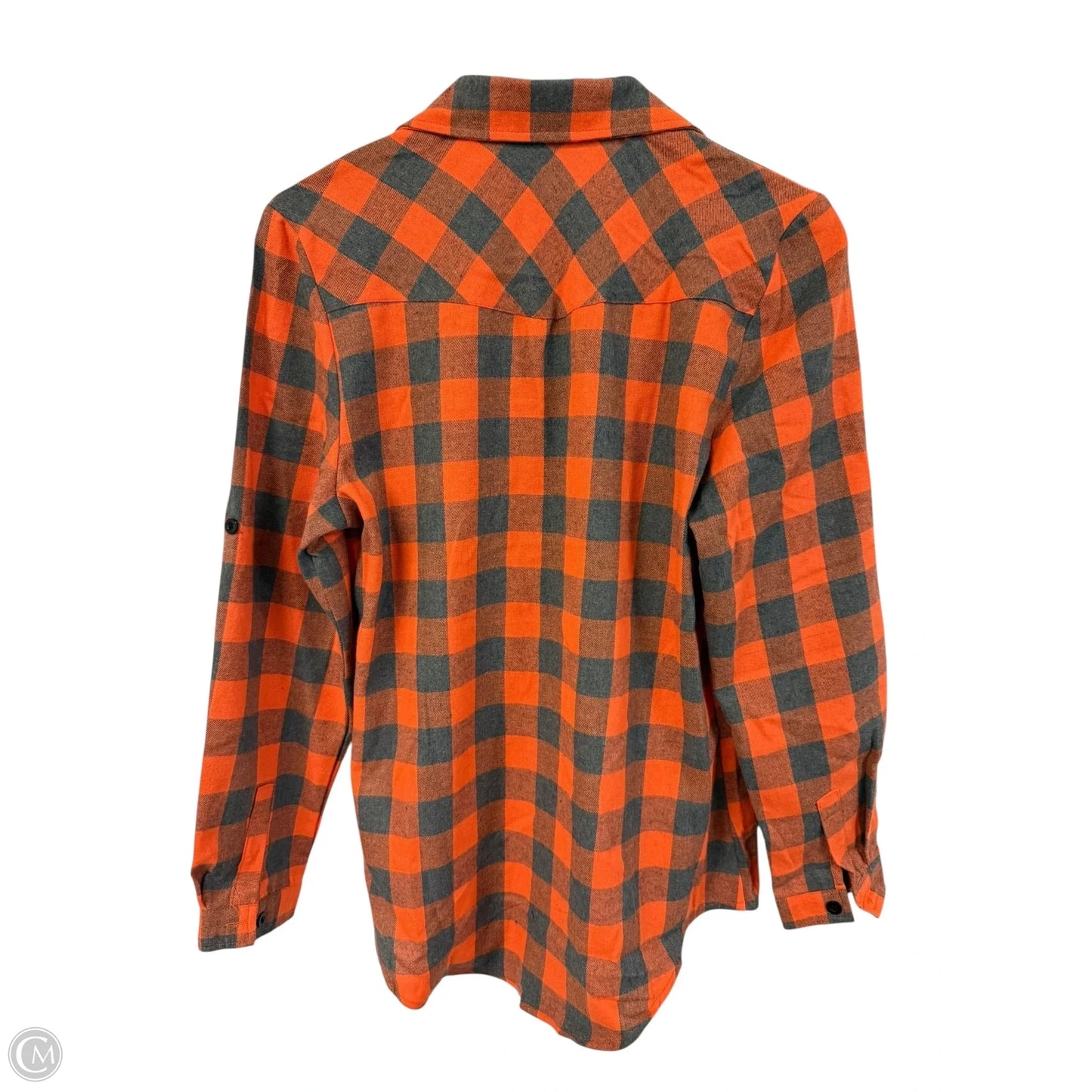 Blouse Long Sleeve By Cme In Grey & Orange, Size: S