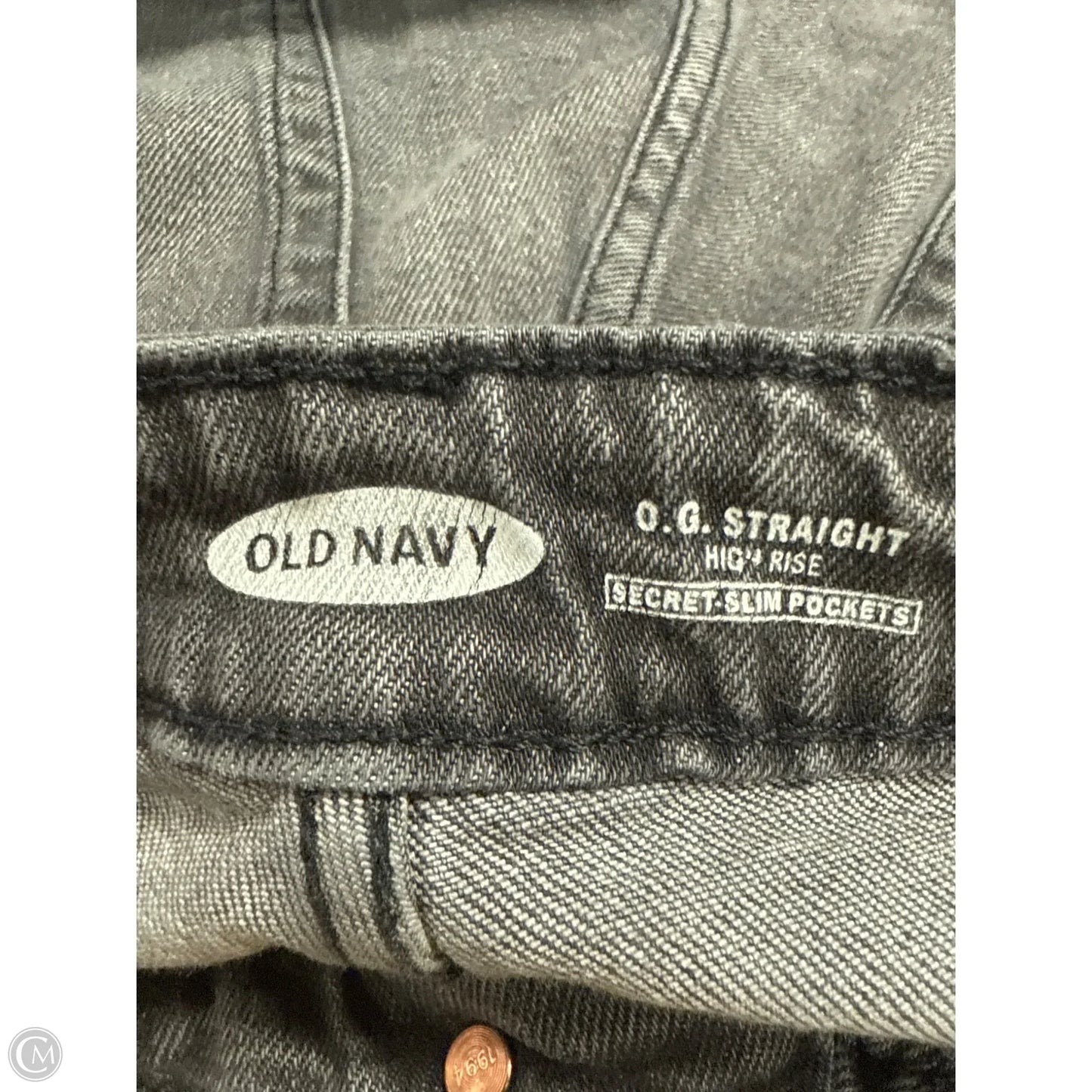 Jeans Straight By Old Navy In Black Denim, Size: 8