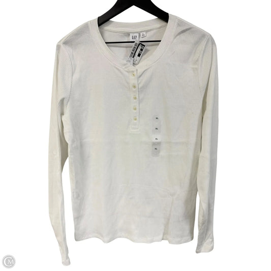 Top Long Sleeve Basic By Gap In White, Size: Xl