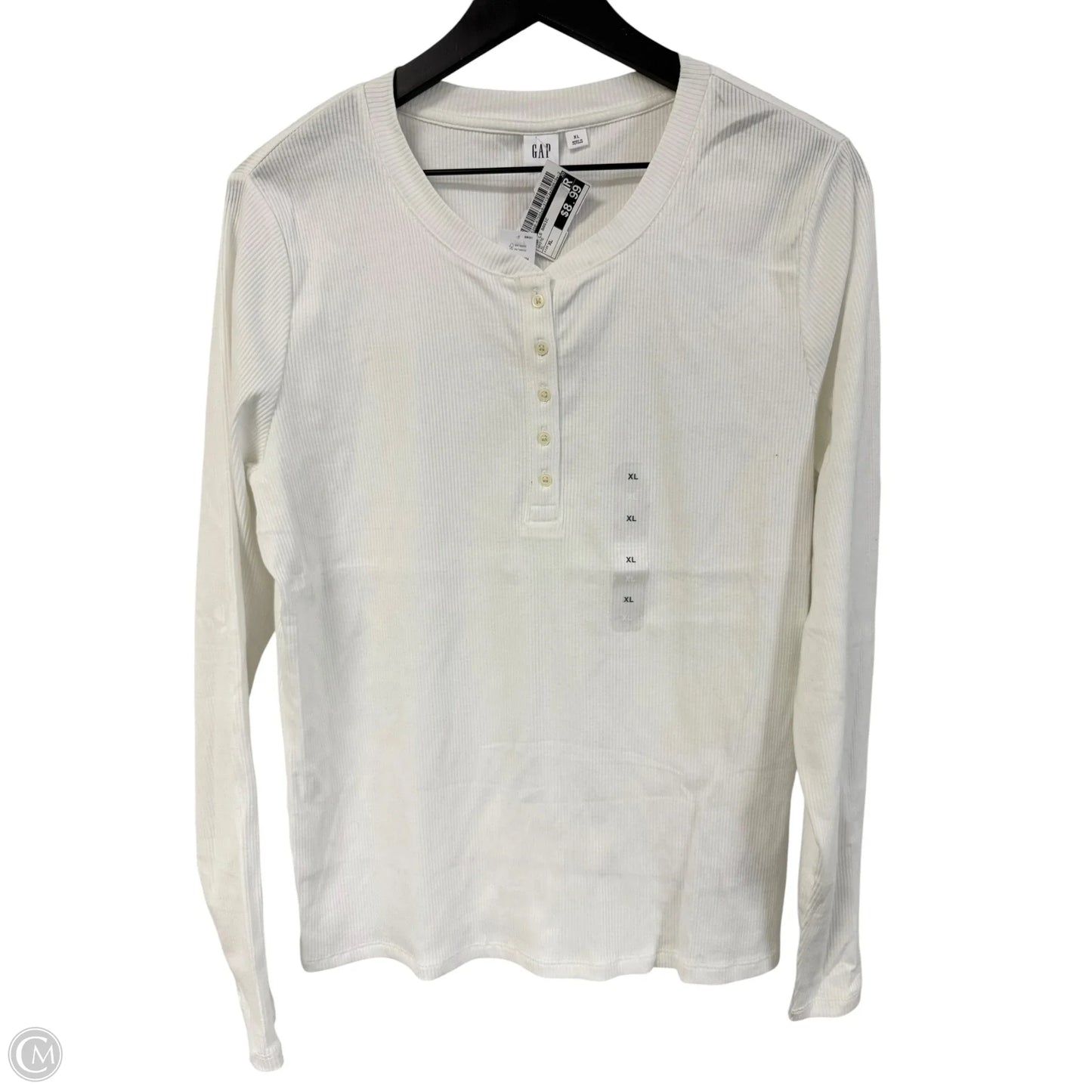 Top Long Sleeve Basic By Gap In White, Size: Xl