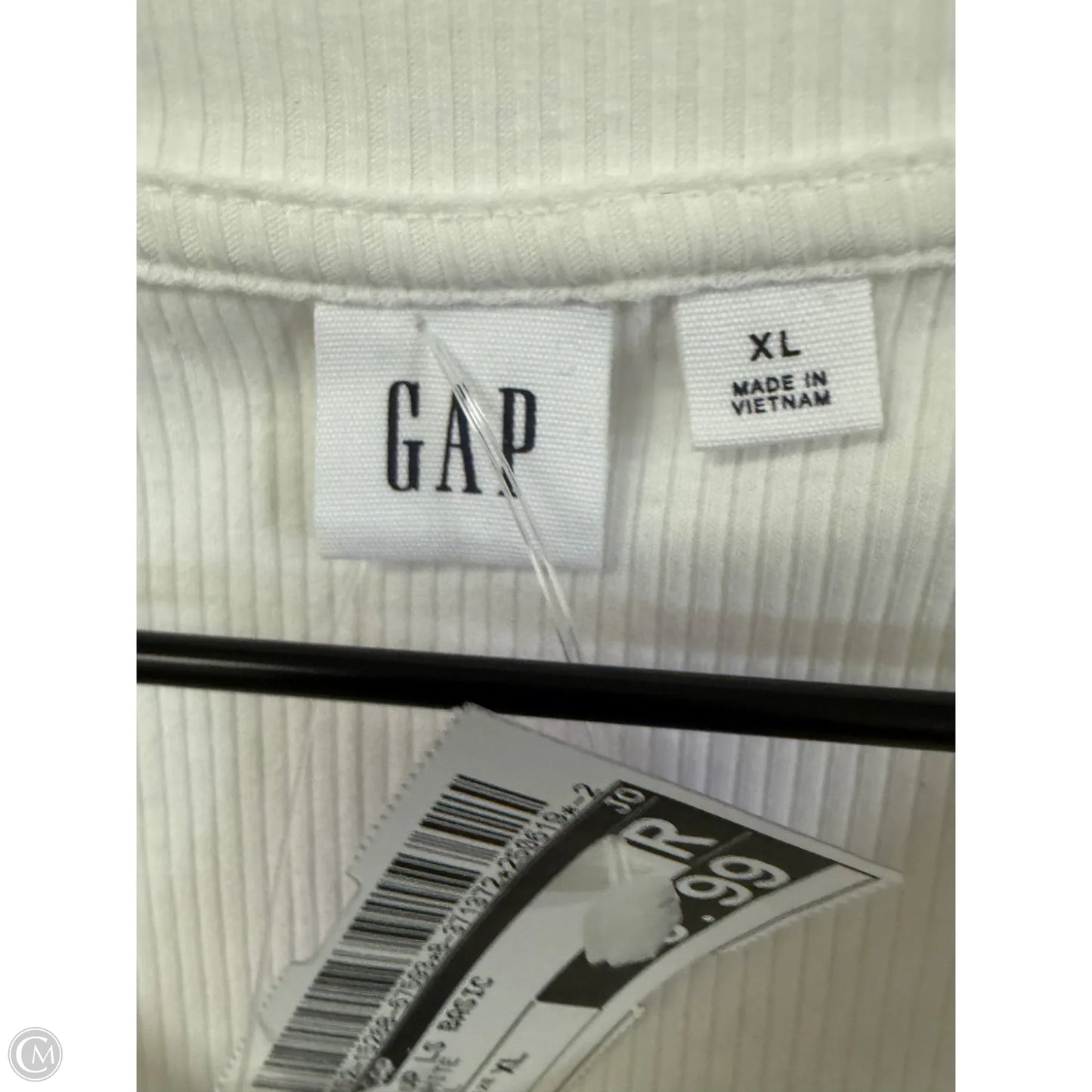 Top Long Sleeve Basic By Gap In White, Size: Xl