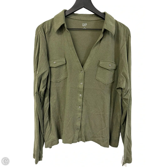 Blouse Long Sleeve By Gap In Green, Size: Xl