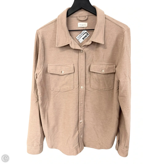 Blouse Long Sleeve By Thread And Supply In Tan, Size: L