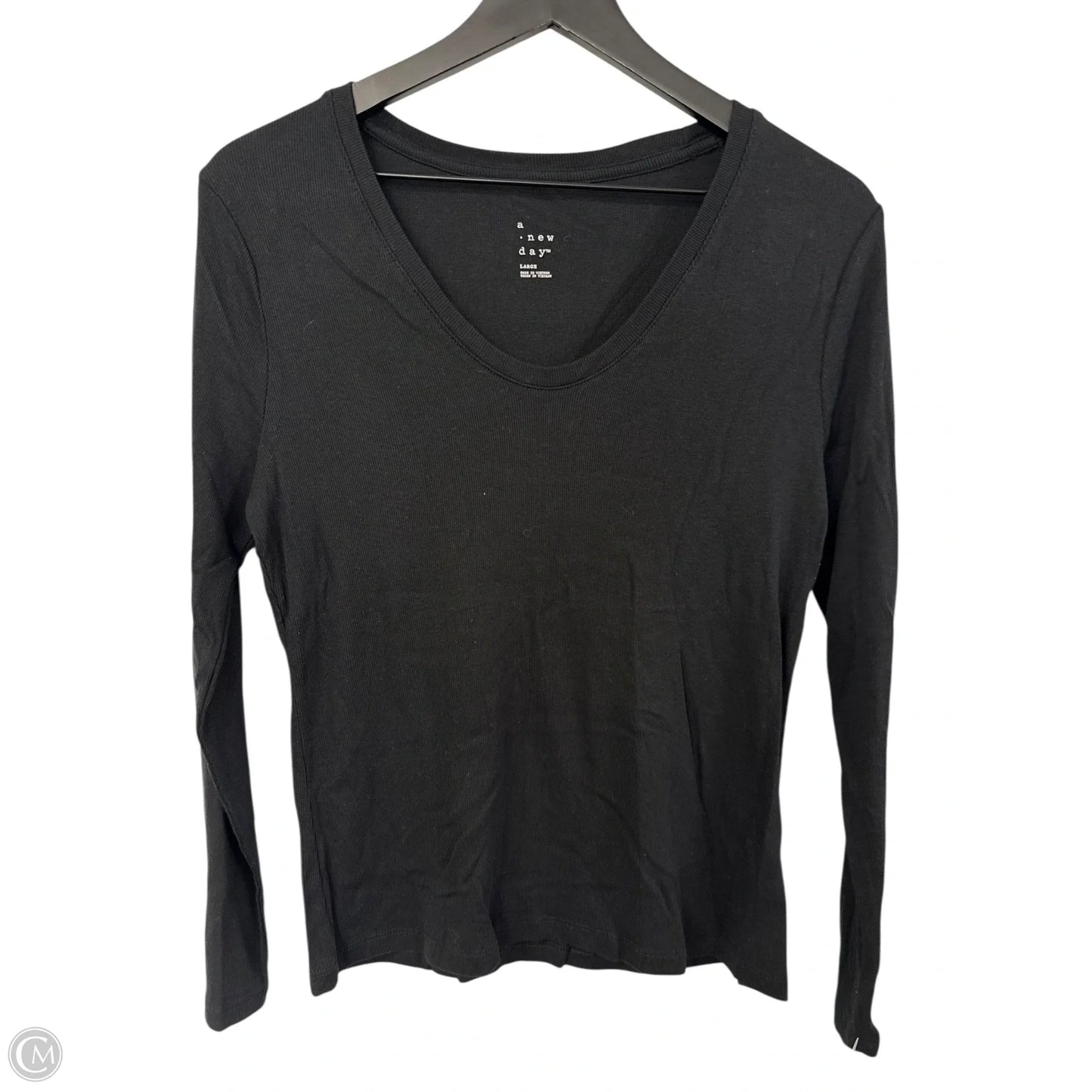 Top Long Sleeve Basic By A New Day In Black, Size: L