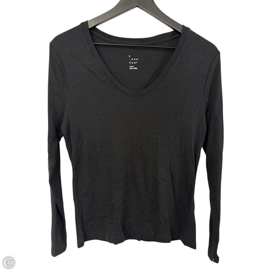 Top Long Sleeve Basic By A New Day In Black, Size: L
