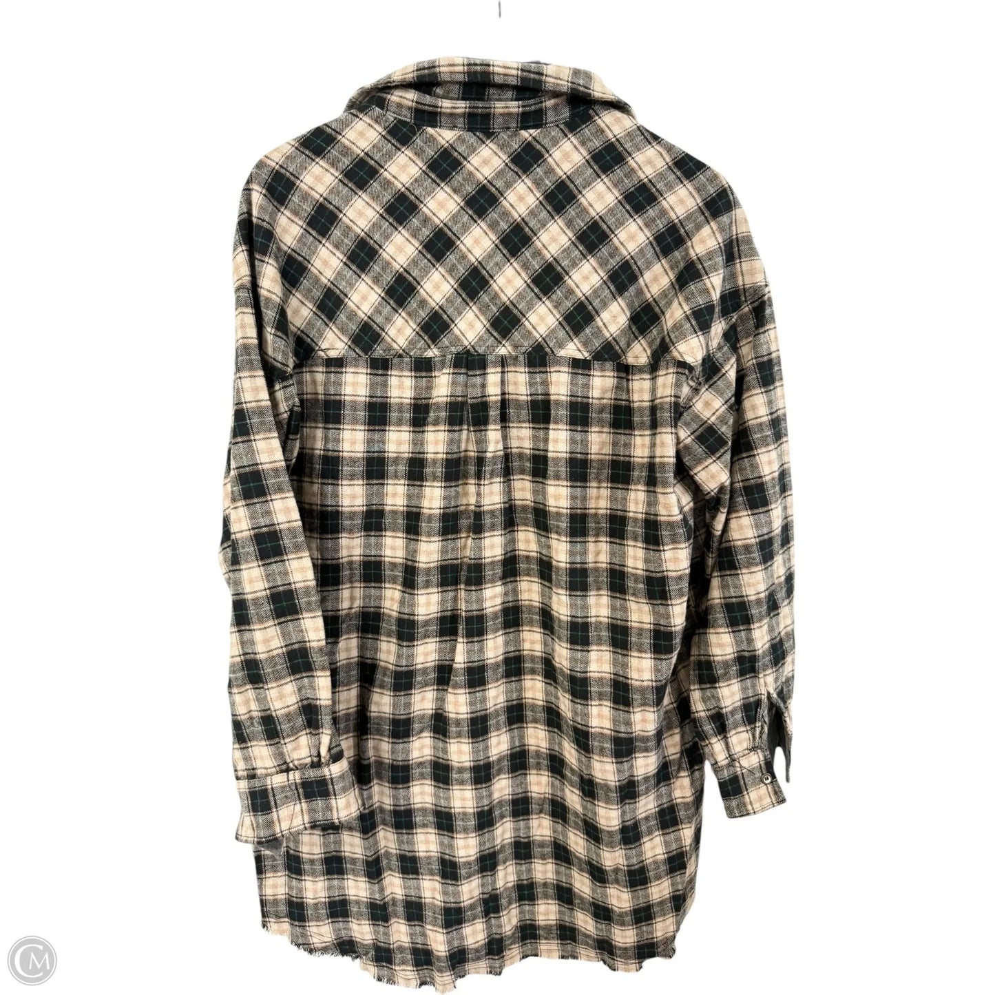 Blouse Long Sleeve By Cmc In Plaid Pattern, Size: L