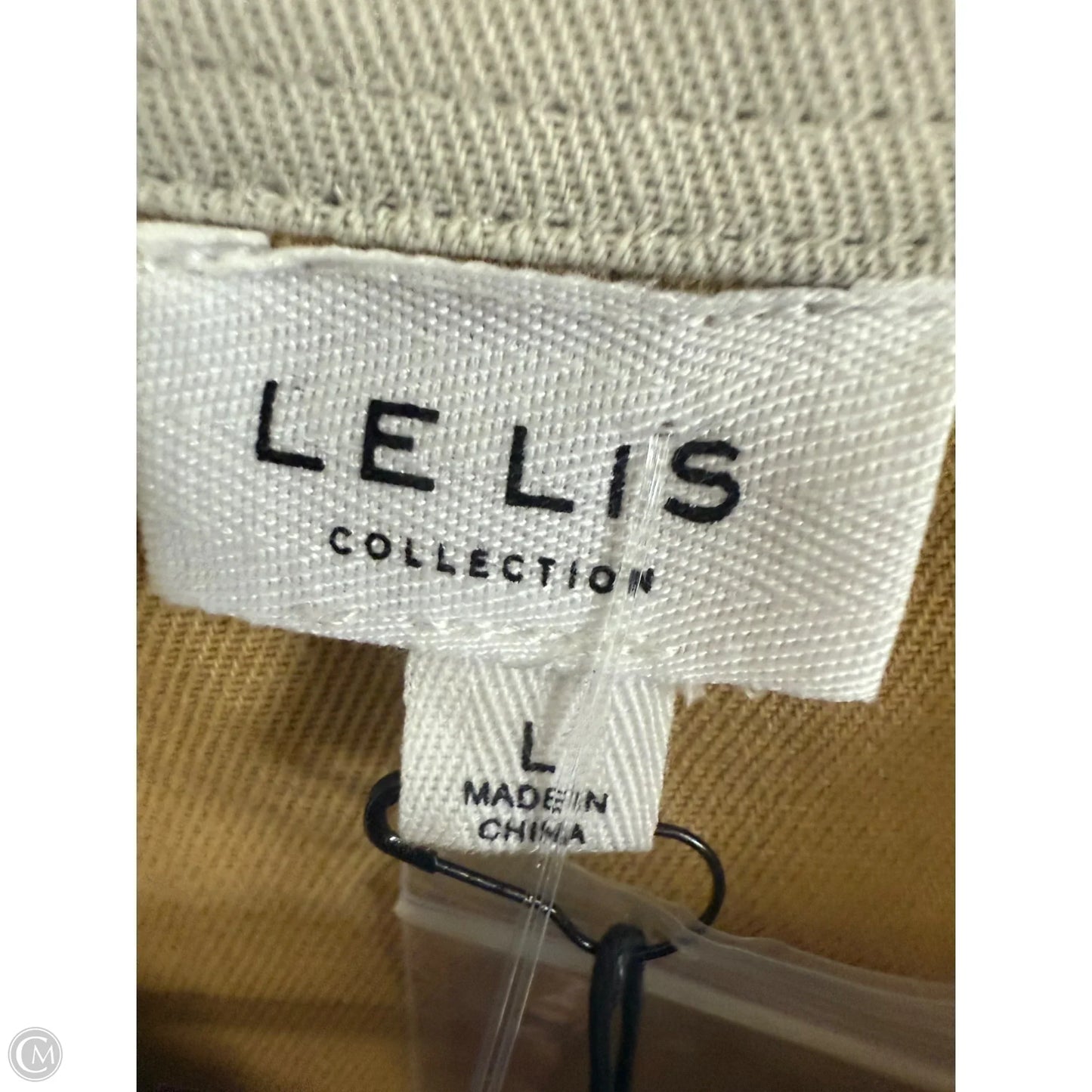 Blouse Long Sleeve By Le Lis In Grey & Tan, Size: L