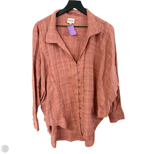 Blouse Long Sleeve By Peach Love Cream California In Orange, Size: L