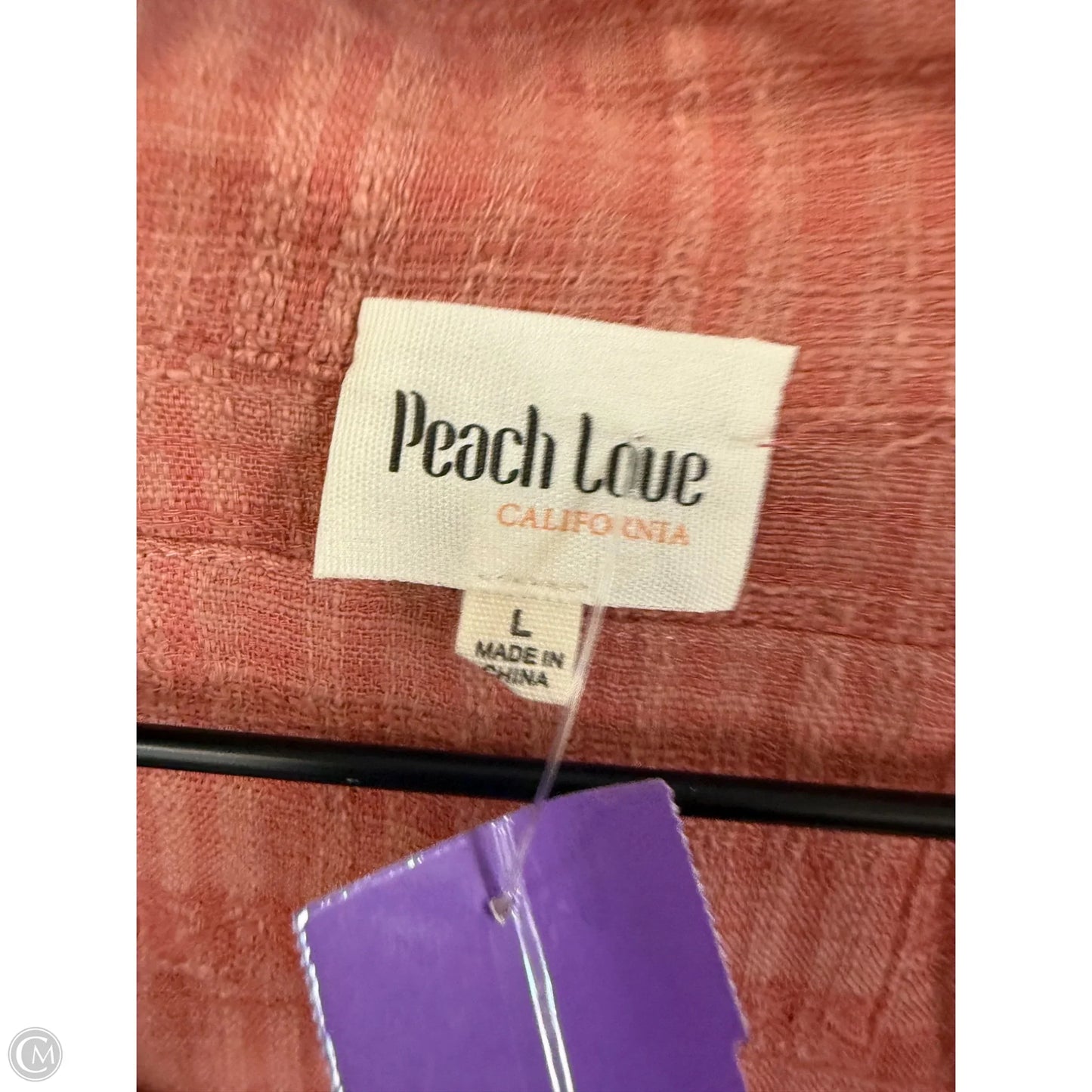 Blouse Long Sleeve By Peach Love Cream California In Orange, Size: L