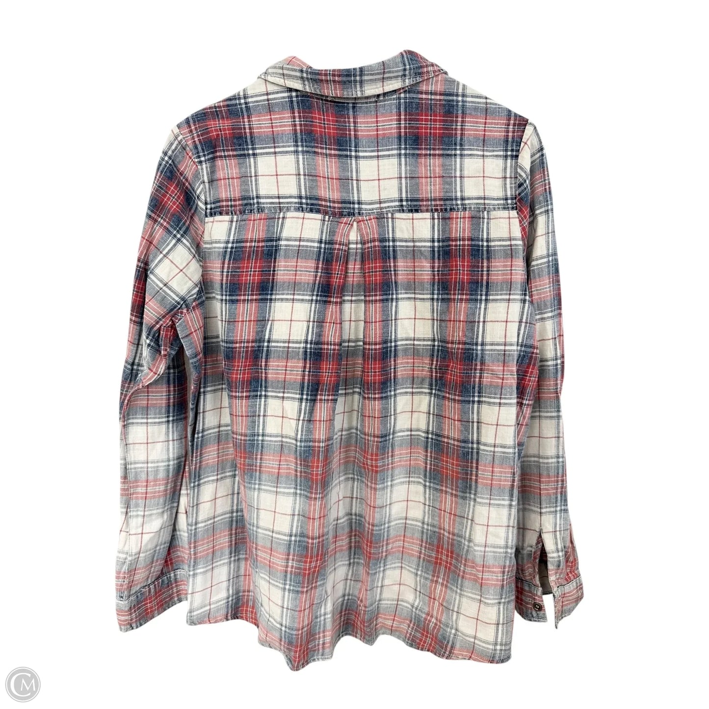 Blouse Long Sleeve By Doe & Rae In Blue & Red & White, Size: L