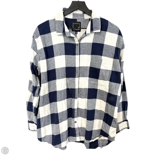 Blouse Long Sleeve By Clothes Mentor In Blue & Cream, Size: Xl