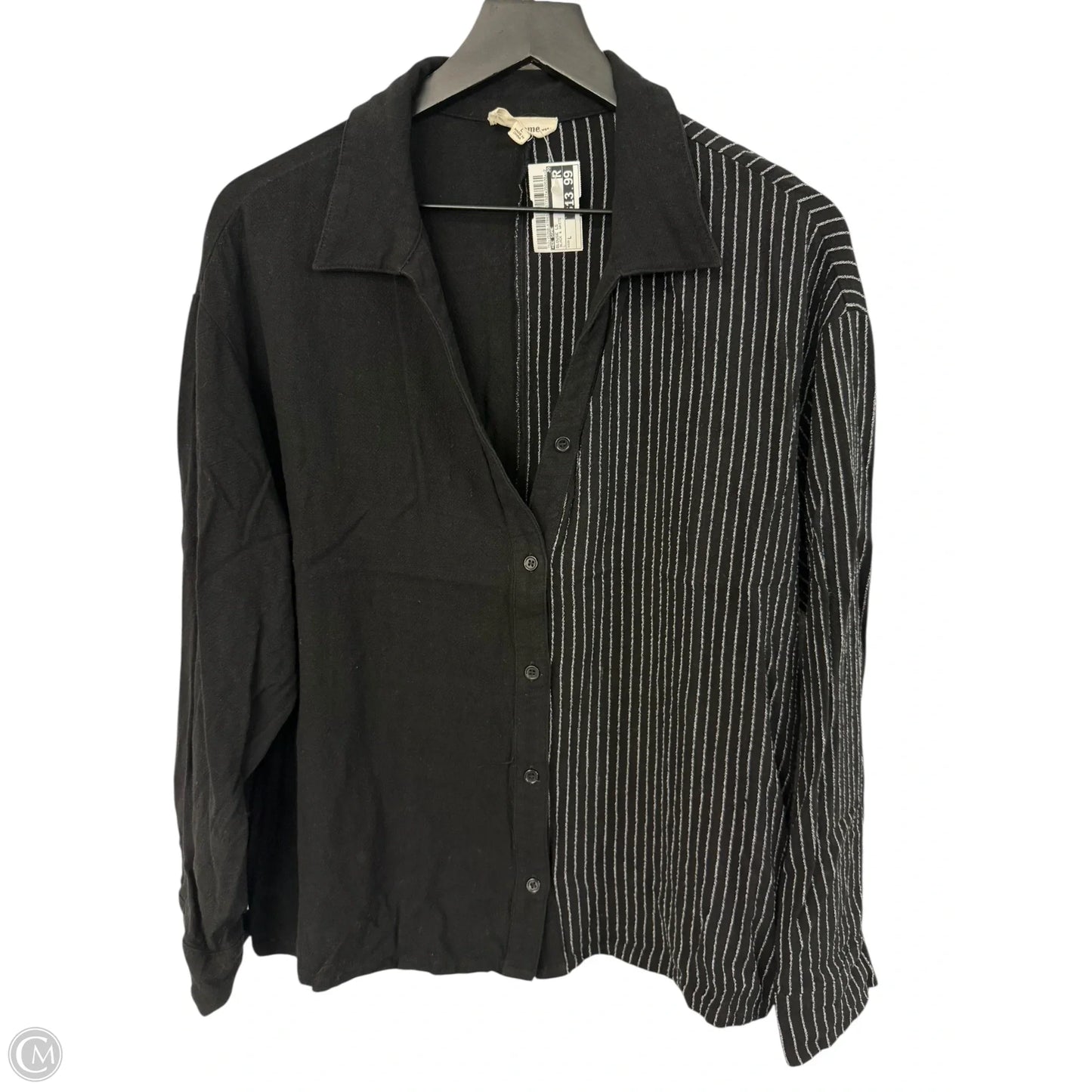 Blouse Long Sleeve By Ee Some In Black & White, Size: L