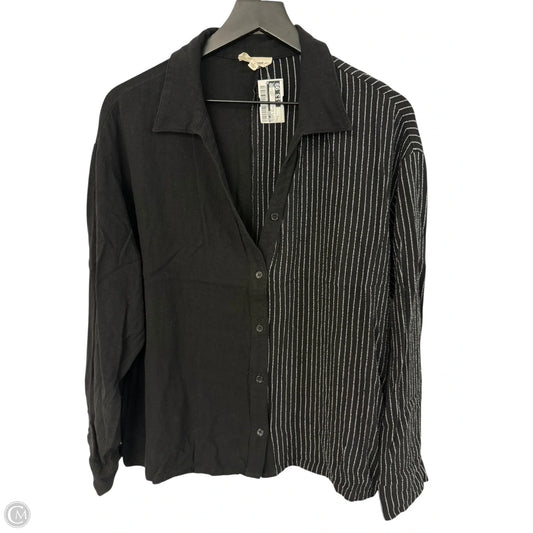 Blouse Long Sleeve By Ee Some In Black & White, Size: L