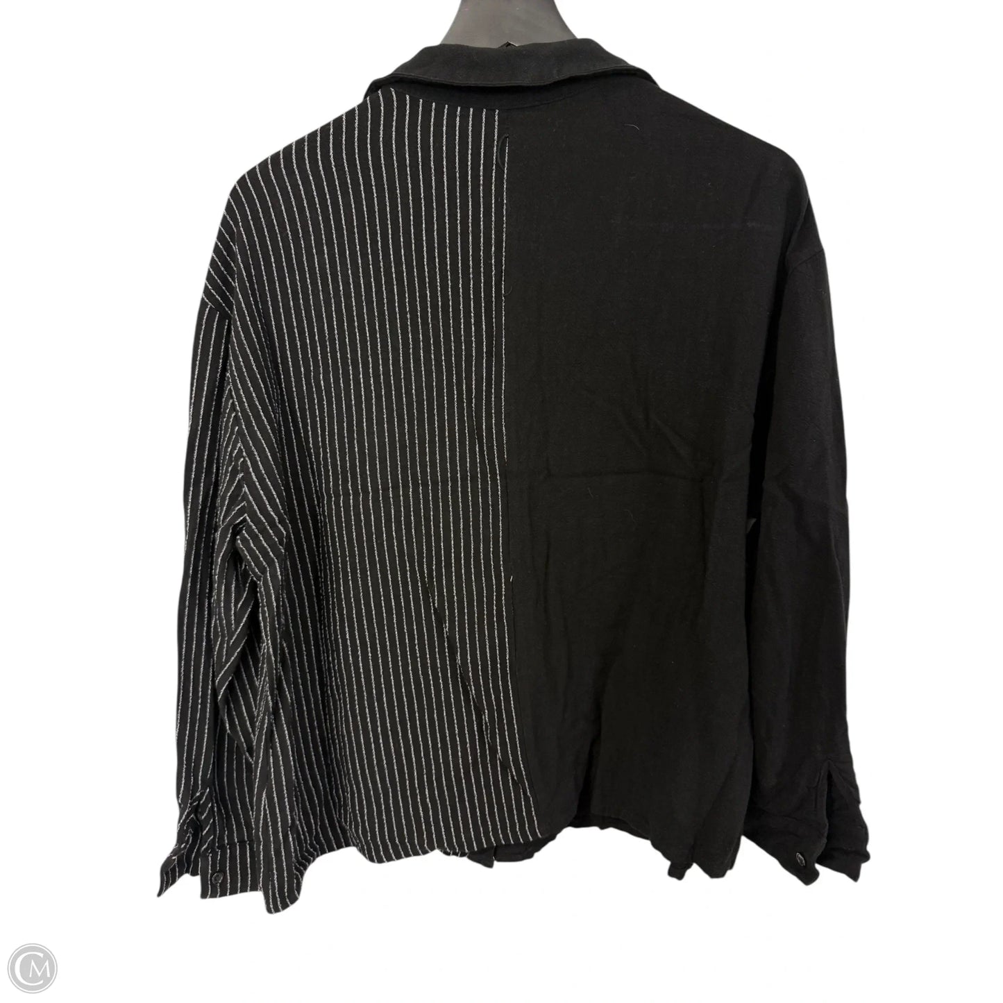 Blouse Long Sleeve By Ee Some In Black & White, Size: L