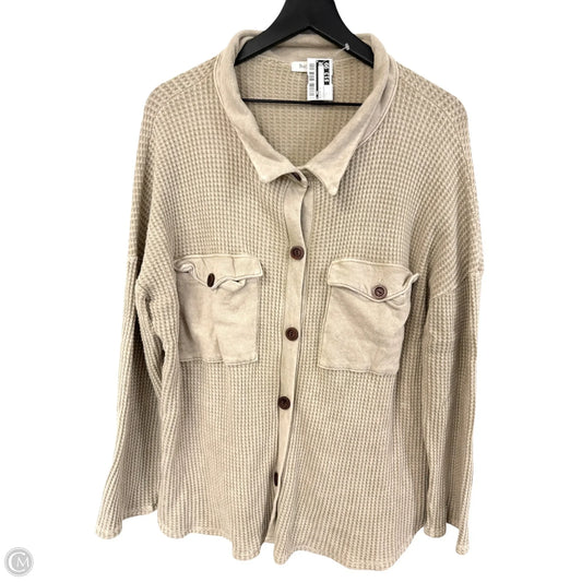 Blouse Long Sleeve By Cmc In Tan, Size: L