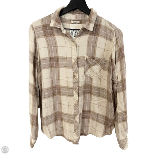 Blouse Long Sleeve By Thread And Supply In Brown & Cream, Size: M