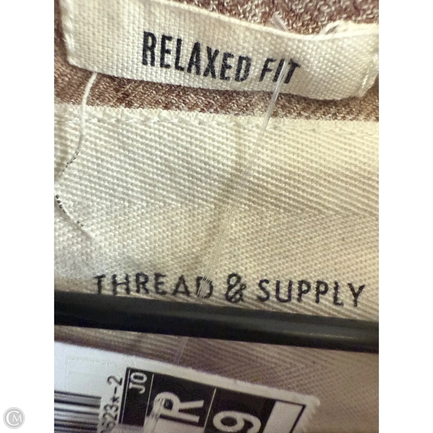 Blouse Long Sleeve By Thread And Supply In Brown & Cream, Size: M