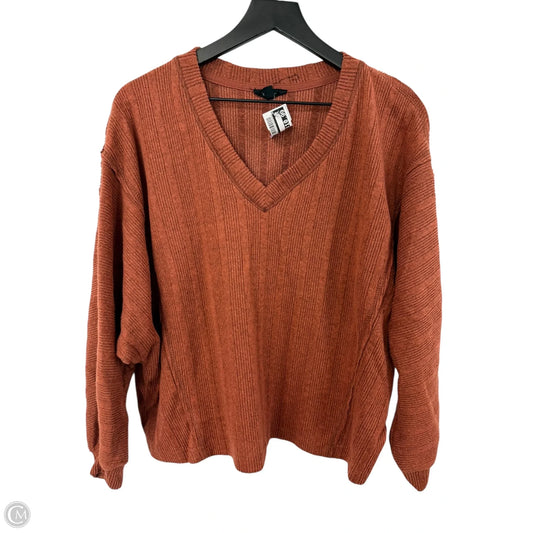 Top Long Sleeve By Blu Pepper In Brown, Size: L