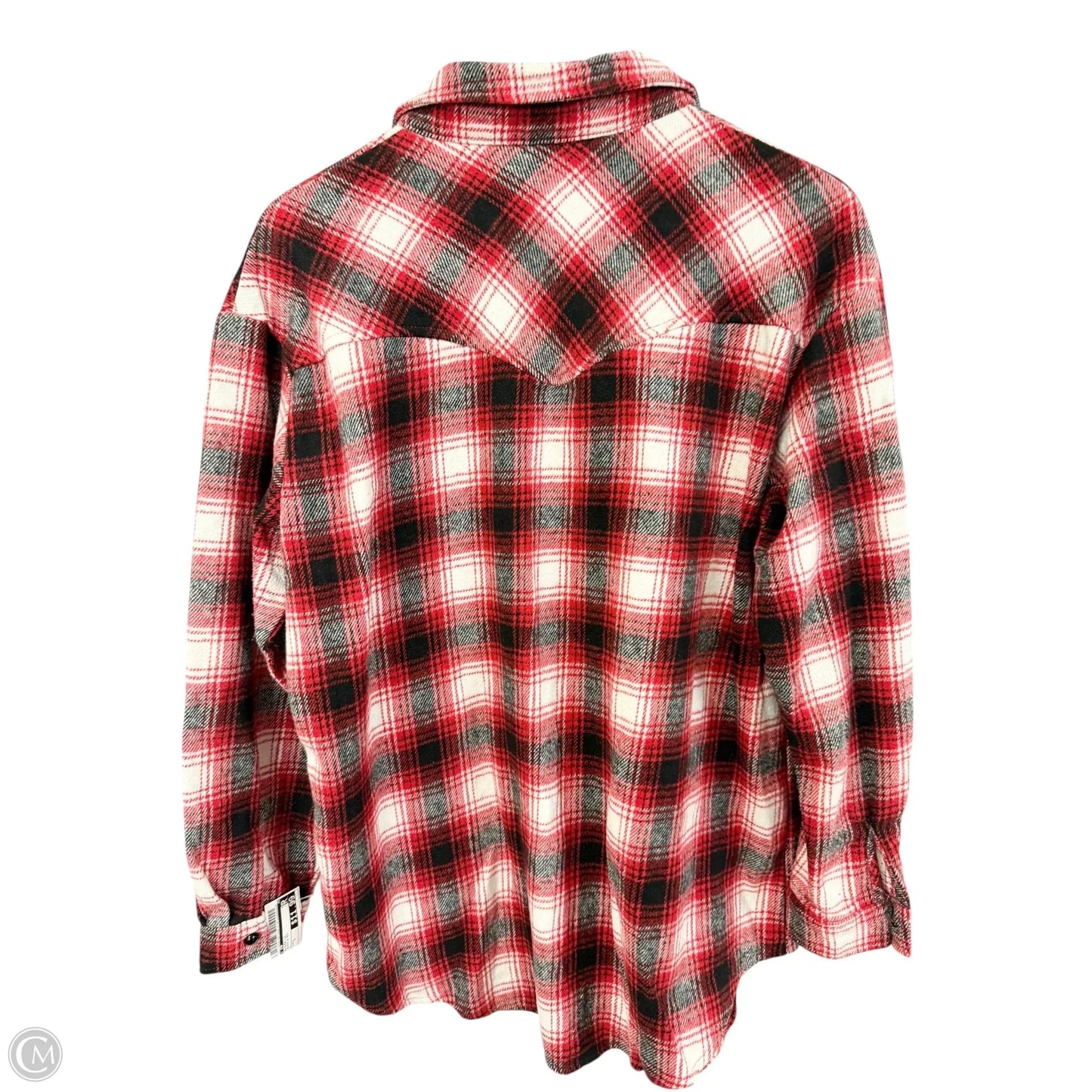 Blouse Long Sleeve By Cmf In Black & Red, Size: L
