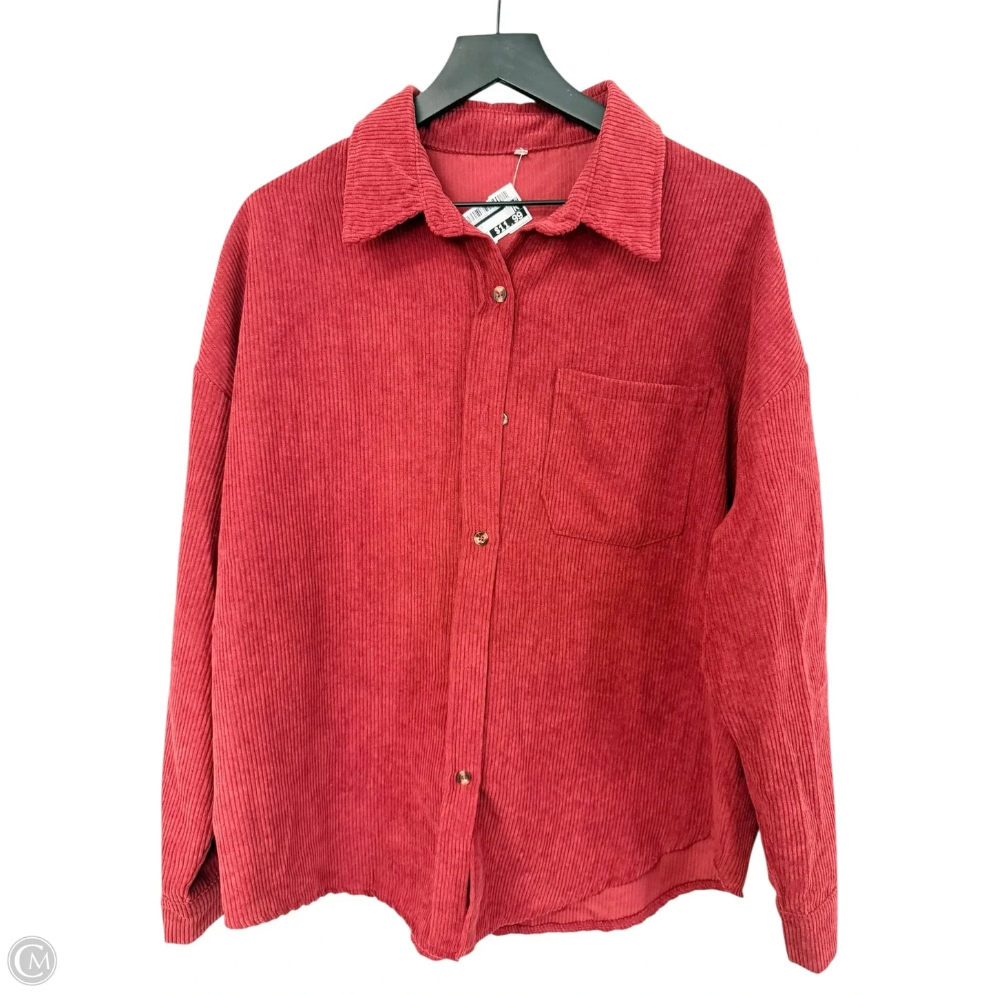 Blouse Long Sleeve By Cmf In Red, Size: L