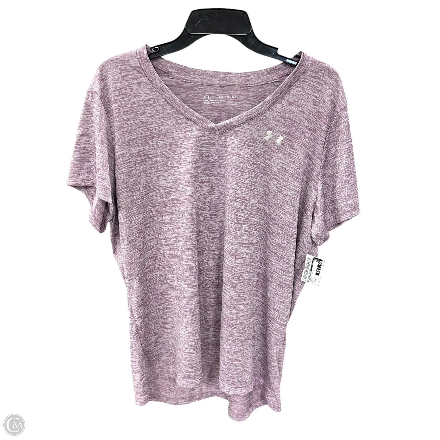 Athletic Top Short Sleeve By Under Armour In Purple, Size: 2x