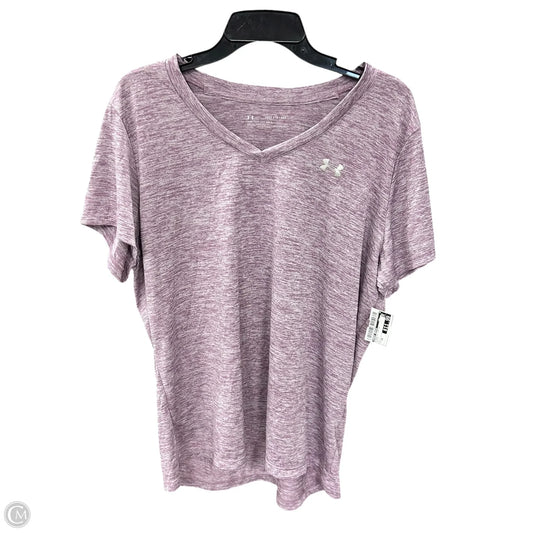 Athletic Top Short Sleeve By Under Armour In Purple, Size: 2x
