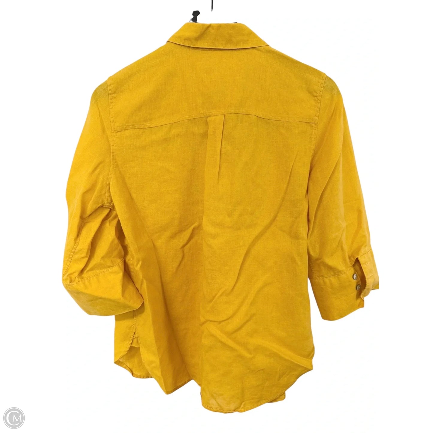 Blouse 3/4 Sleeve By Chicos In Yellow, Size: S