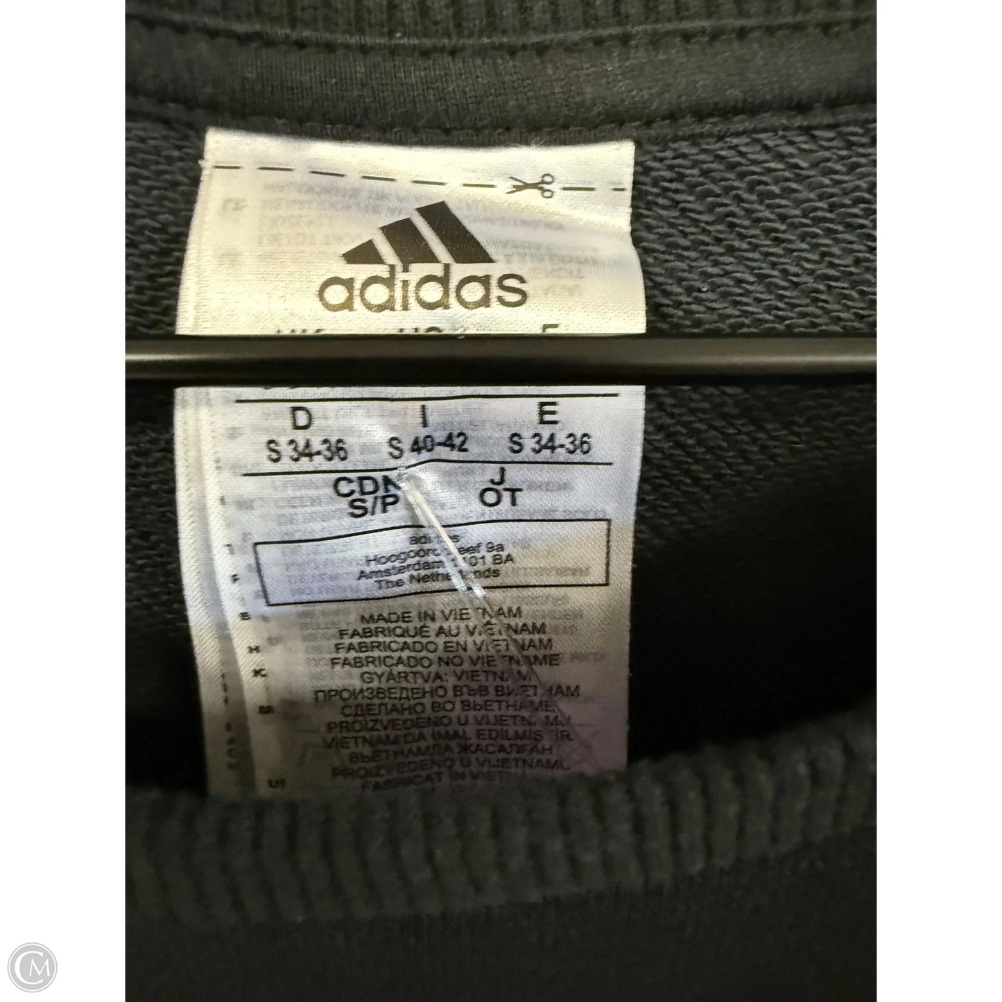 Sweatshirt Crewneck By Adidas In Black, Size: S