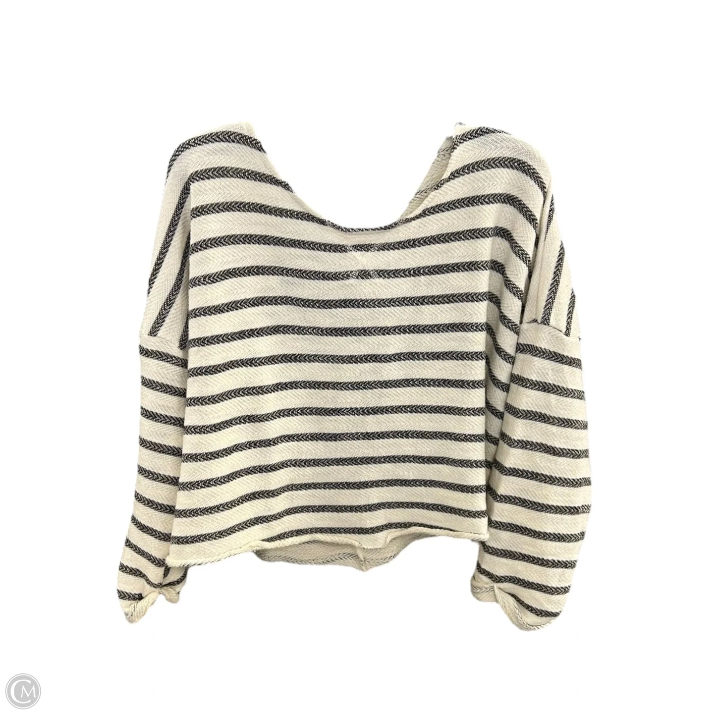 Top 3/4 Sleeve By Lucky Brand In Blue & Cream, Size: L