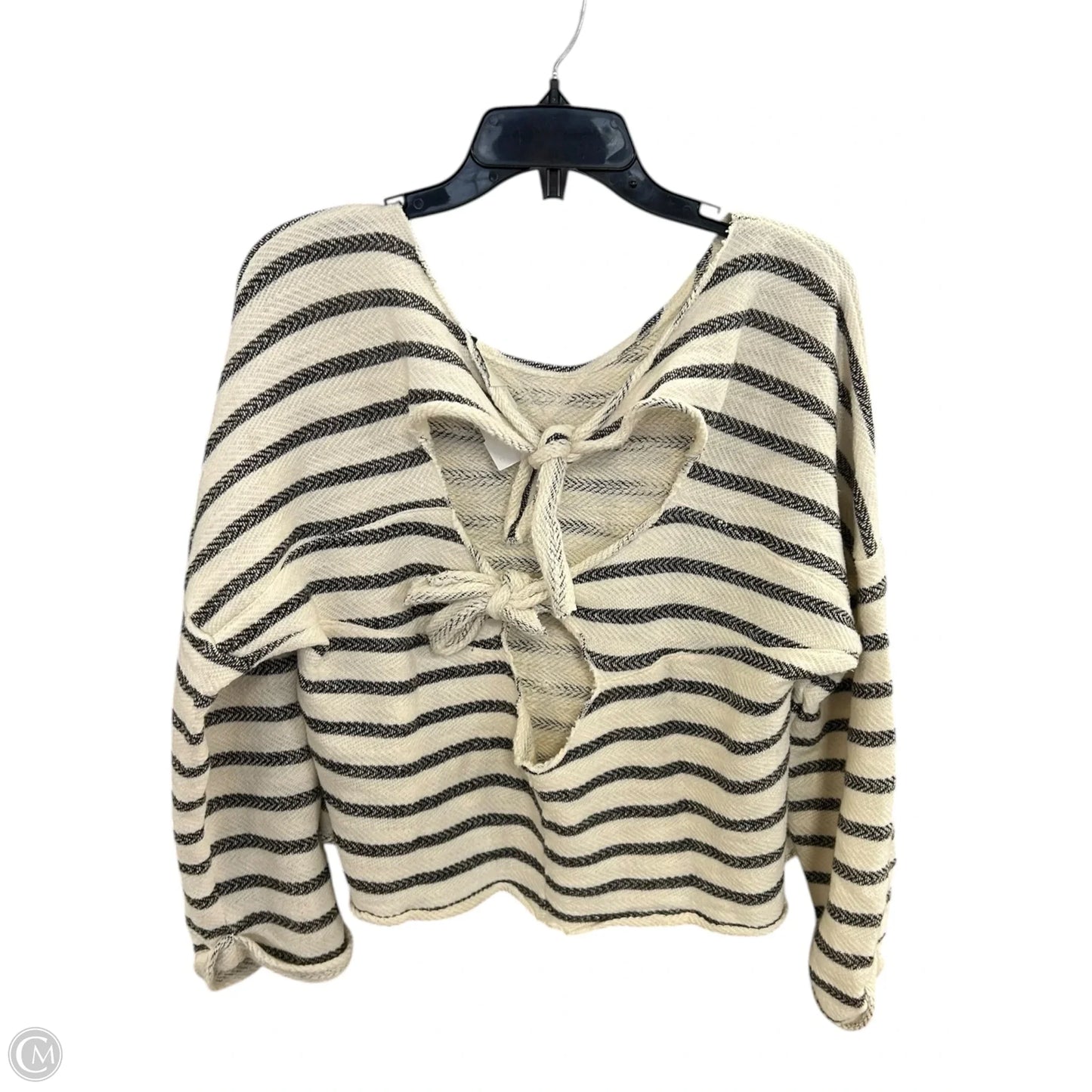 Top 3/4 Sleeve By Lucky Brand In Blue & Cream, Size: L