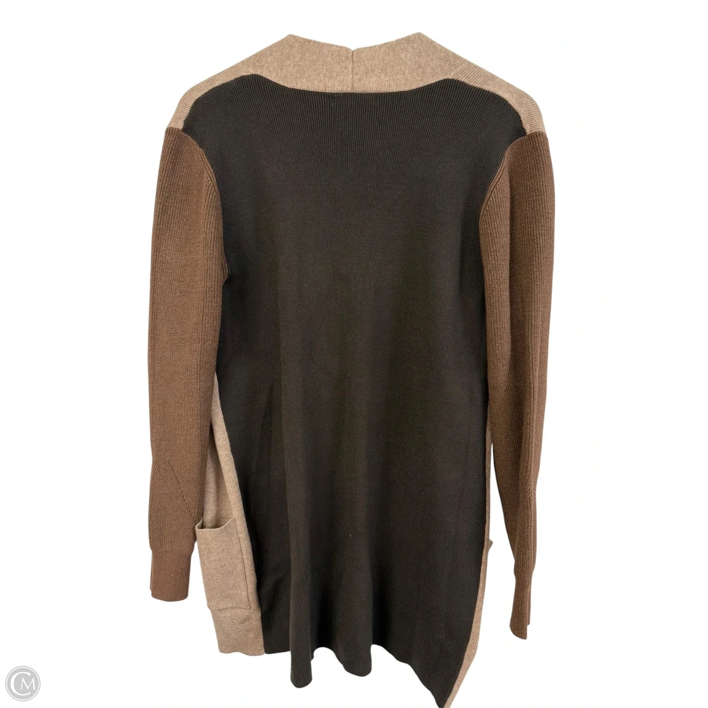 Sweater Cardigan By Staccato In Brown & Tan, Size: L