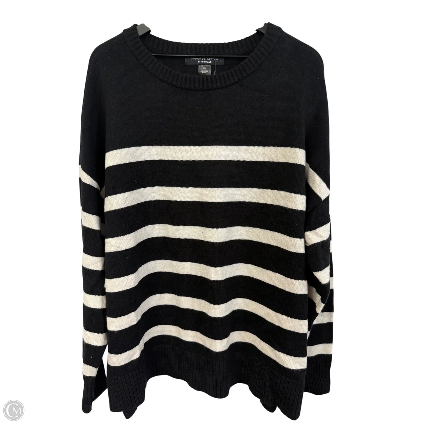 Sweater By French Connection In Black & White, Size: Xxl