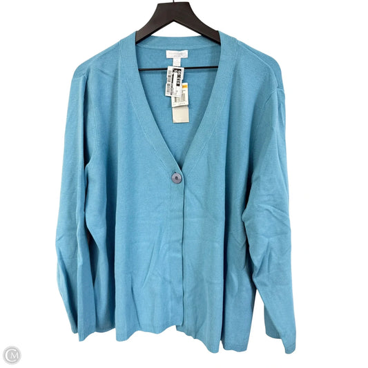 Cardigan By Charter Club In Blue, Size: 3x