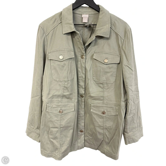 Jacket Utility By Chicos In Green, Size: Xl