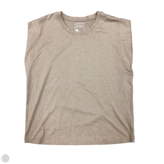 Top Short Sleeve Basic By Stylus In Brown, Size: M