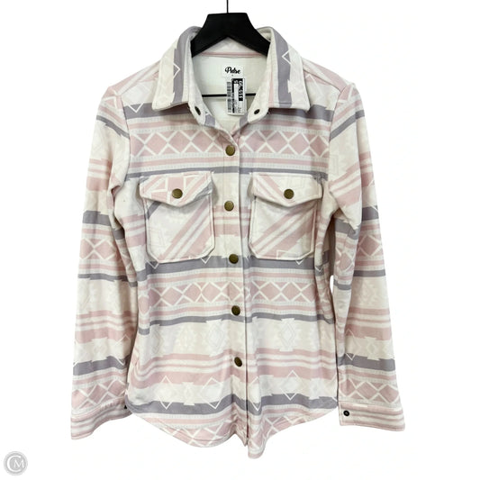 Jacket Shirt By Clothes Mentor In Pink & Purple, Size: S
