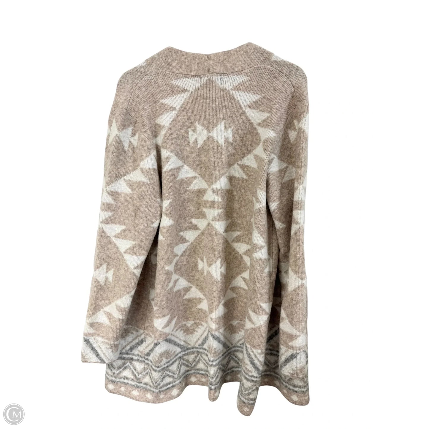 Sweater Cardigan Designer By Frye In Tan & White, Size: Xxl