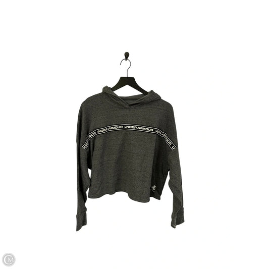 Sweatshirt Hoodie By Under Armour In Grey, Size: M