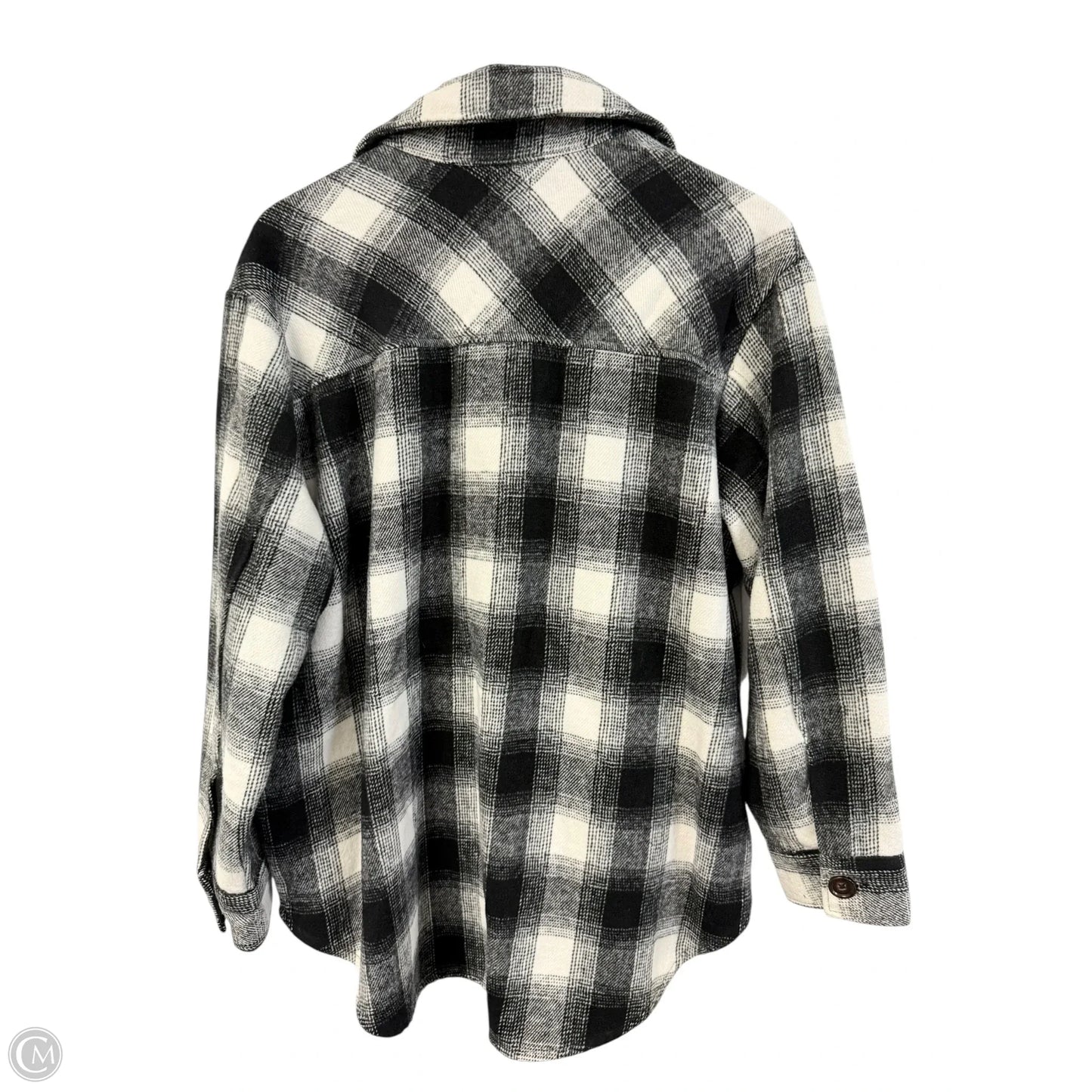 Jacket Shirt By Time And Tru In Black & White, Size: L