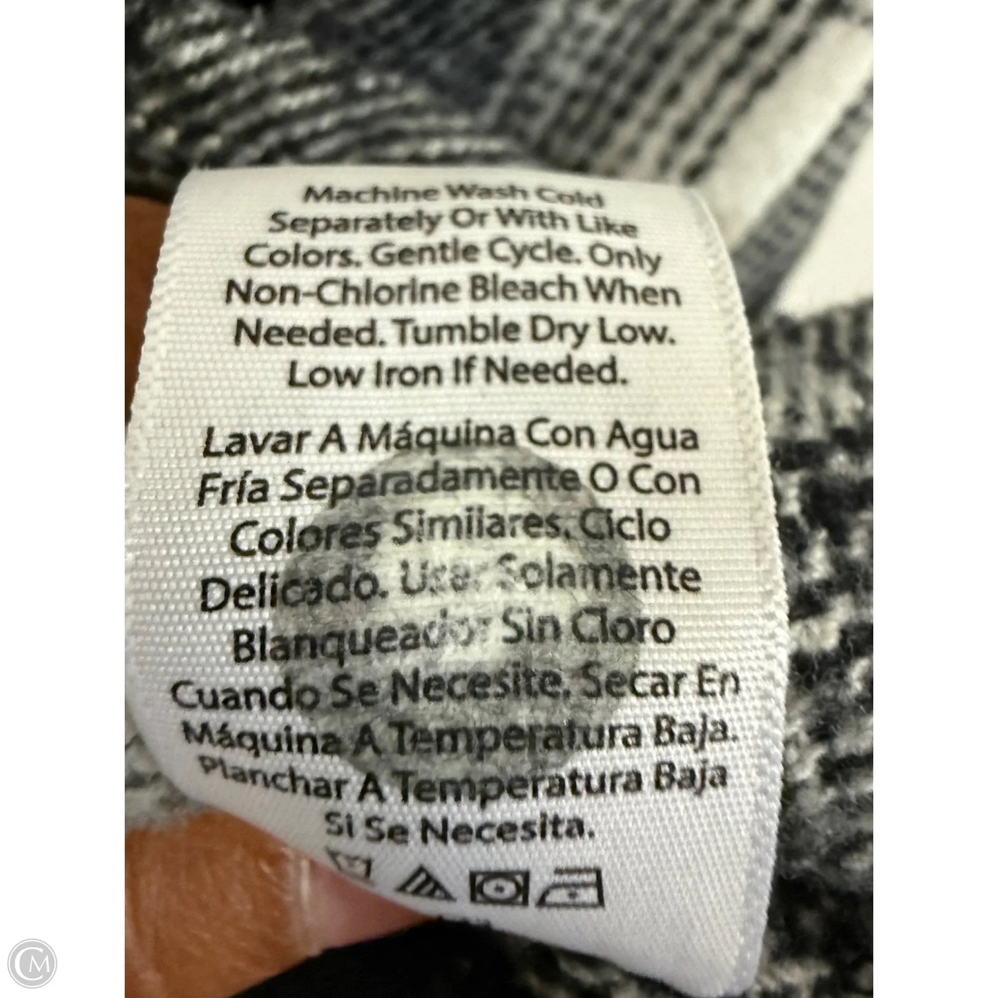 Jacket Shirt By Time And Tru In Black & White, Size: L