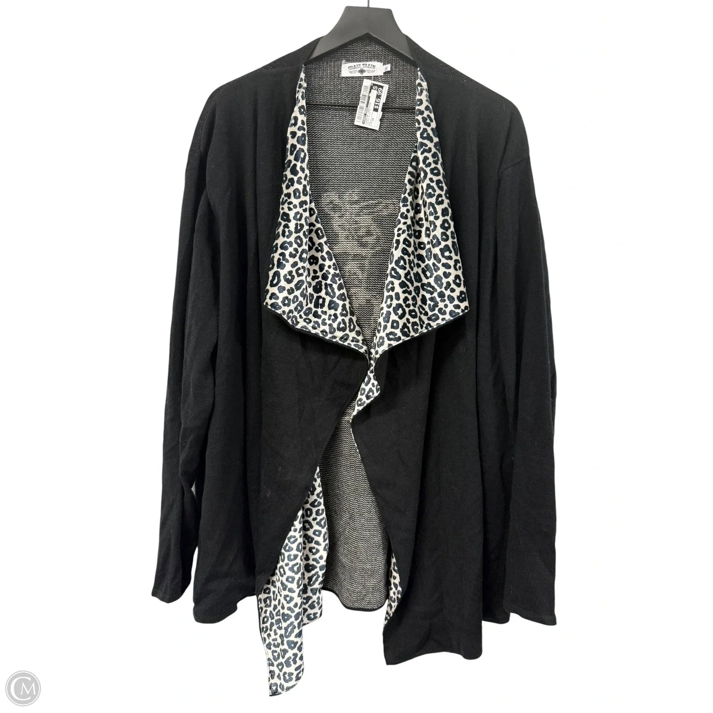 Sweater Cardigan By Crazy Train In Black & White, Size: 3x