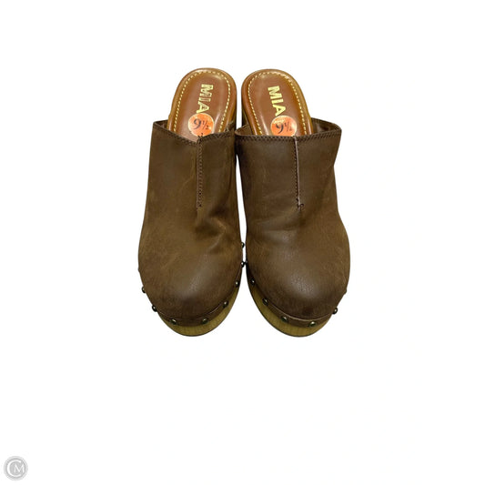 Shoes Heels Block By Mia In Brown, Size: 9.5
