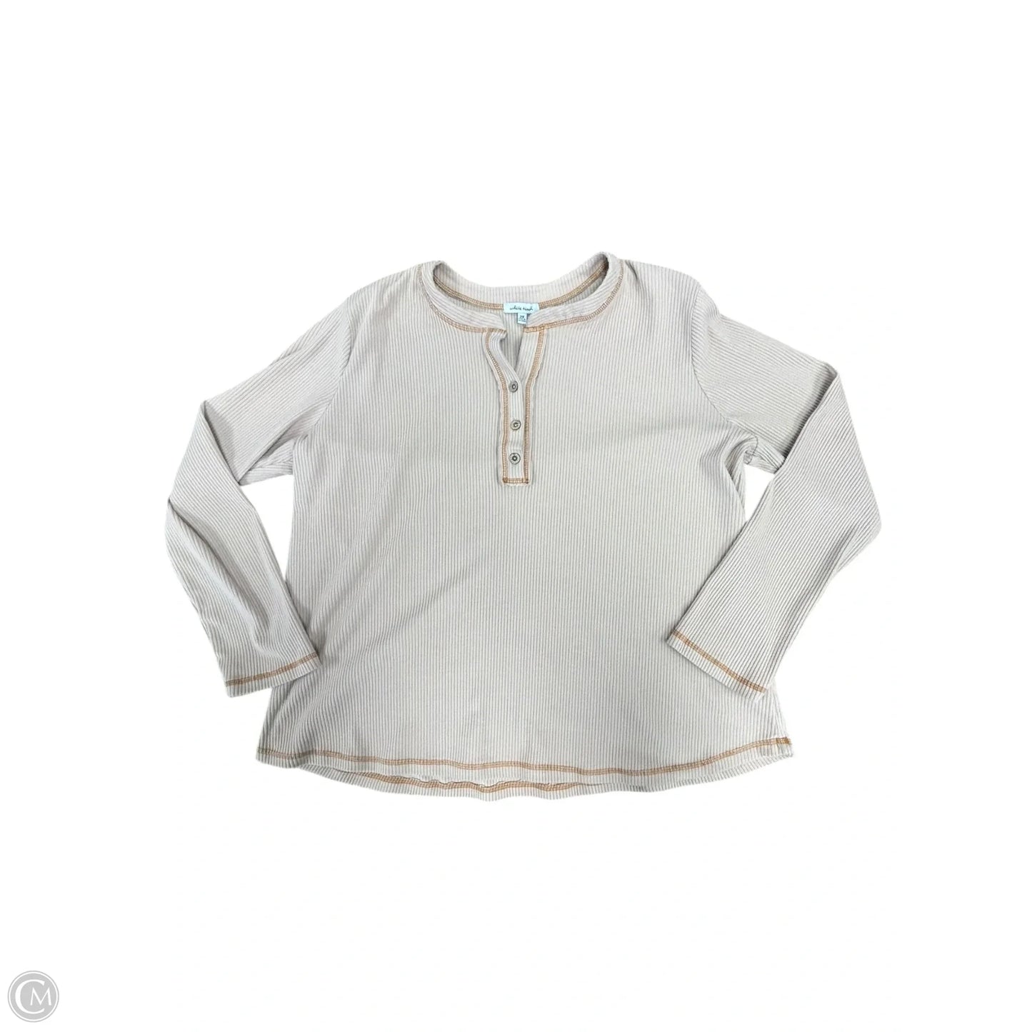 Top Long Sleeve By White Birch In Tan, Size: 2x