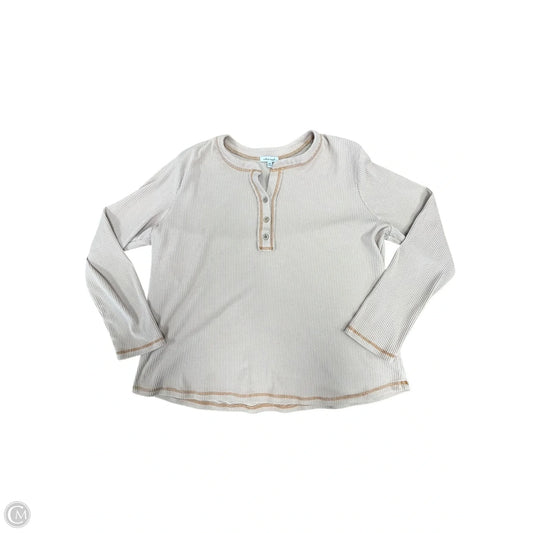 Top Long Sleeve By White Birch In Tan, Size: 2x
