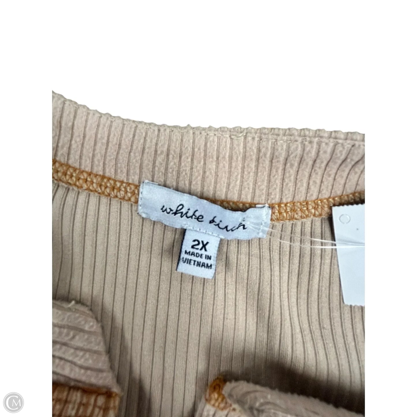 Top Long Sleeve By White Birch In Tan, Size: 2x