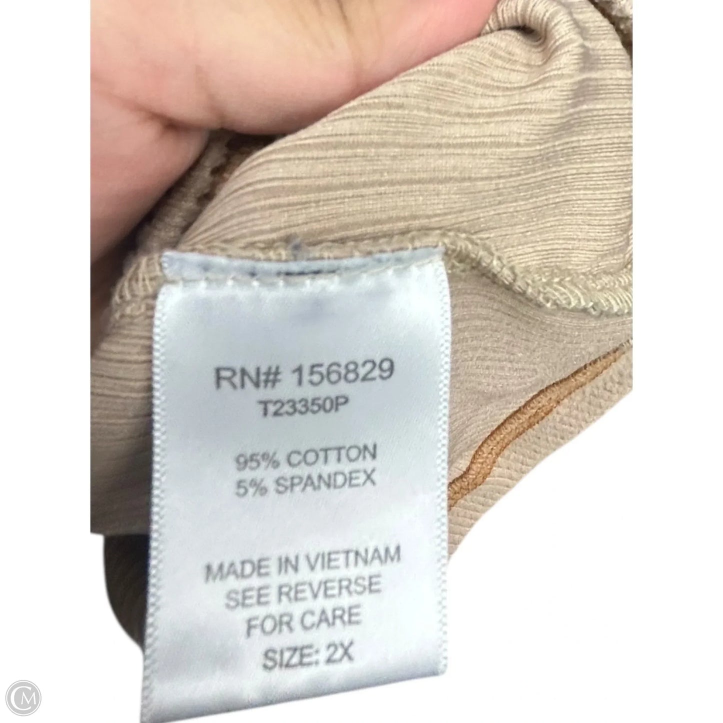 Top Long Sleeve By White Birch In Tan, Size: 2x