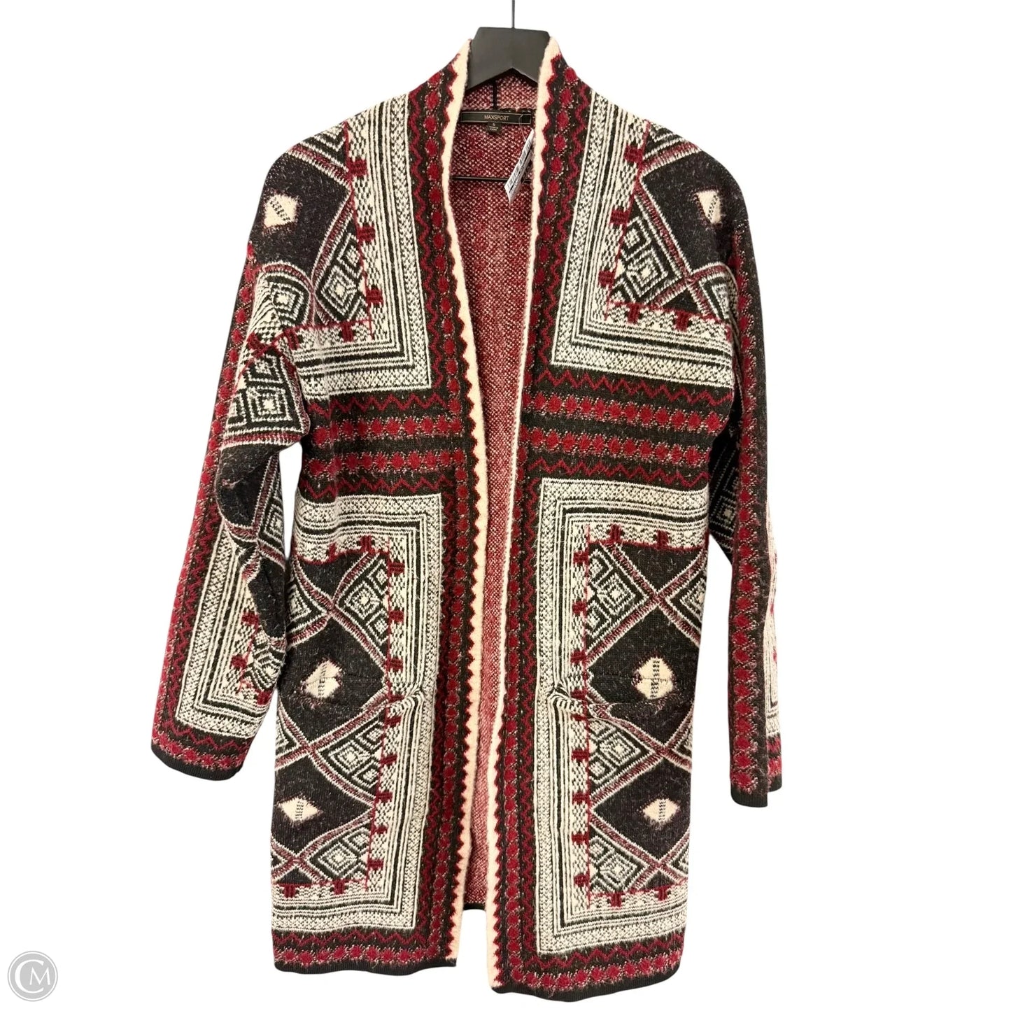 Sweater Cardigan By Clothes Mentor In Brown & Red, Size: S