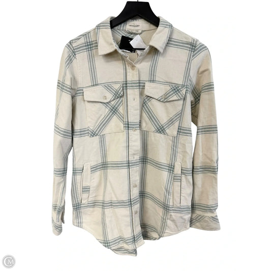 Jacket Shirt By Thread And Supply In Blue & Cream, Size: S
